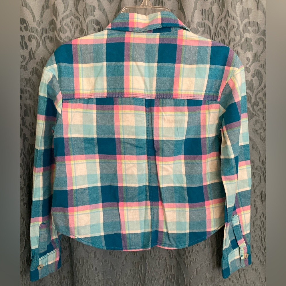 Cat & Jack | NWT Girls Plaid Button Down Long Sleeve Shirt - Picture 3 of 5